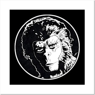 CORNELIUS - Planet of the Apes (Circle Black and White) Posters and Art